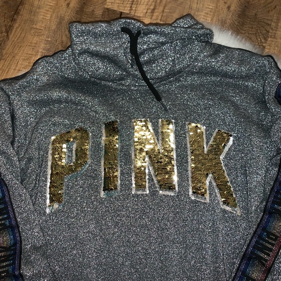 ❌TRADED❌⭐️VS PINK Bling Campus Cowl Neck⭐️ - Picture 6 of 8
